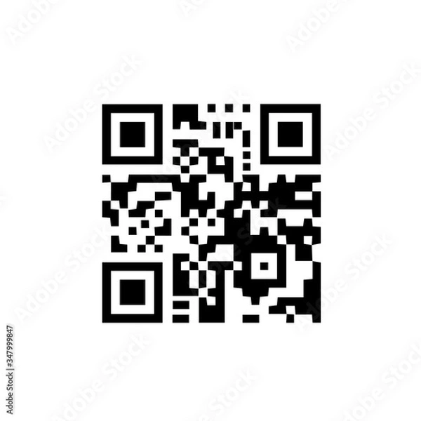 Fototapeta Black scan code icon for mobile. Qr code for checkout of product. Vector illustration. Eps 10.