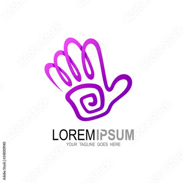 Fototapeta Hand logo with line design abstract, Simple icons