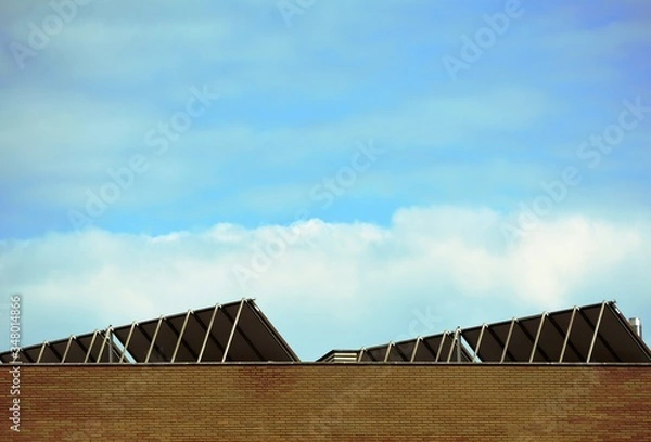 Obraz solar panels in the roof