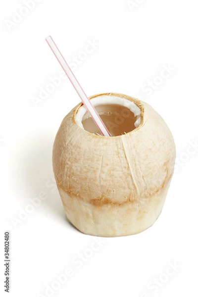Fototapeta Fresh coconut drink