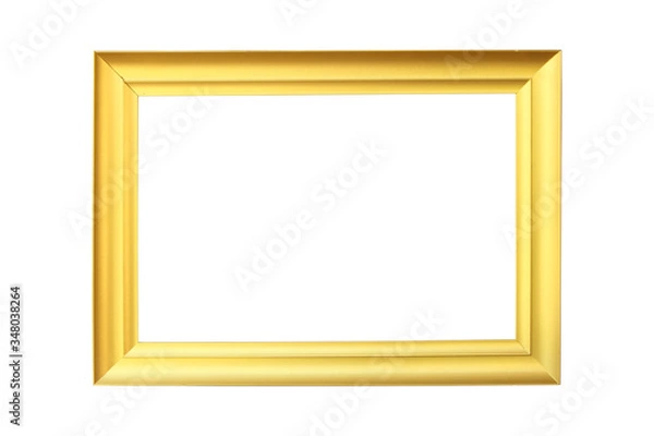 Obraz Modern Gold Picture Photo Frame on isolated white background with clipping path.