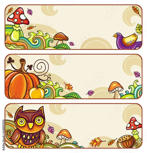 Obraz Vector set of decorative autumnal banners. part 1