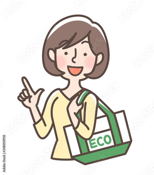 Obraz 買い物　女性