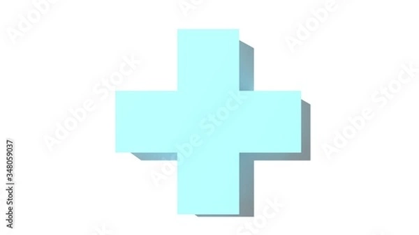 Fototapeta 水色のプラスマーク　医療　交通安全