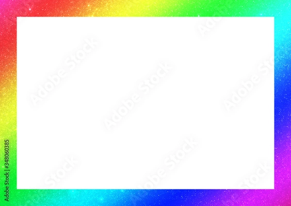 Obraz 虹色　白バック　フレーム　枠