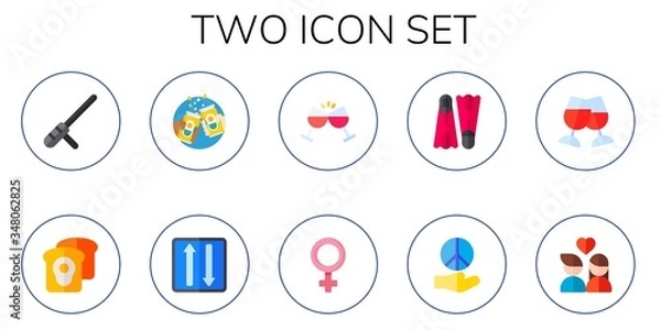 Fototapeta two icon set