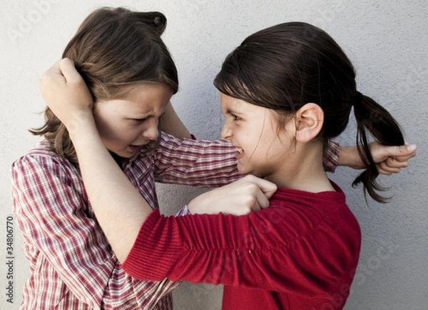 Obraz dziewczyny wyrywające włosy