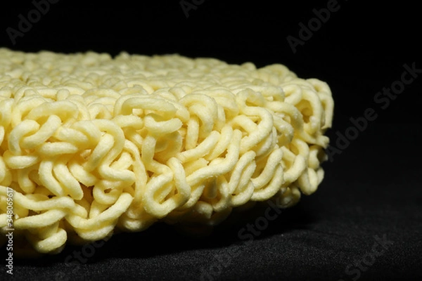 Obraz Round Shape Raw Instant Noodles Background 