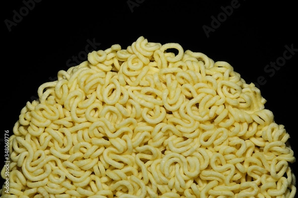 Obraz Round Shape Raw Instant Noodles Background 