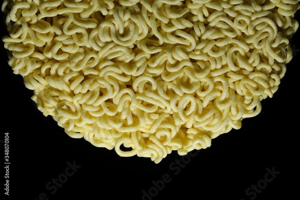 Obraz Round Shape Raw Instant Noodles Background 