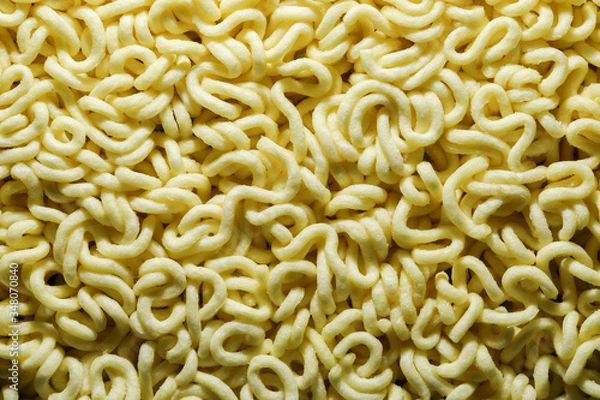 Obraz Round Shape Raw Instant Noodles Background 