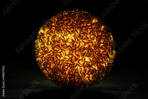 Obraz Round Shape Raw Instant Noodles Background 