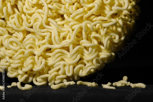 Obraz Round Shape Raw Instant Noodles Background 