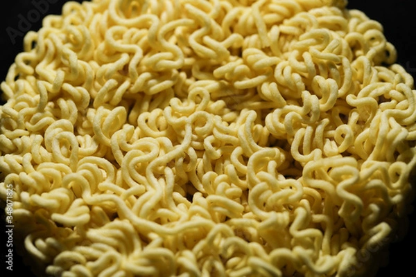 Obraz Round Shape Raw Instant Noodles Background 