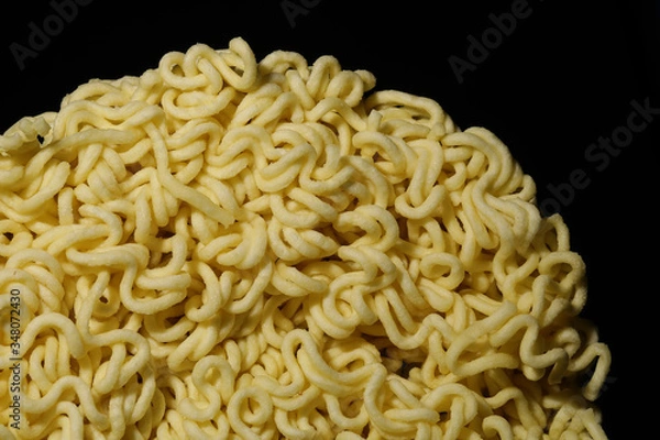 Obraz Round Shape Raw Instant Noodles Background 