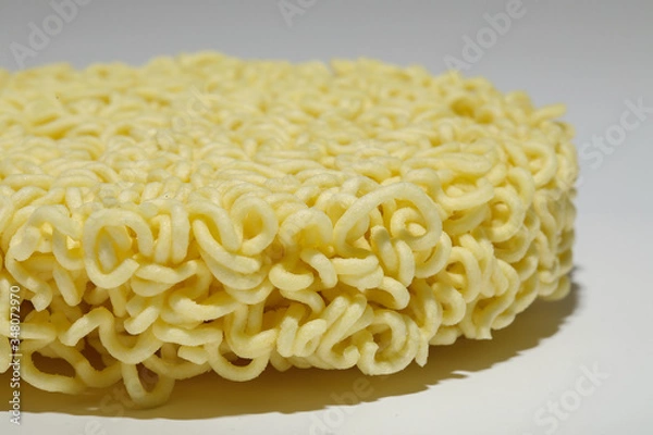 Obraz Round Shape Raw Instant Noodles Background 