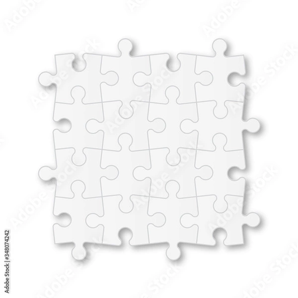 Fototapeta Set puzzle pieces. Texture mosaic background. Vector