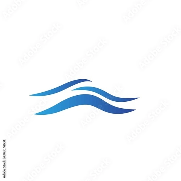 Obraz Wave logo template design. Icon wave illustration vector