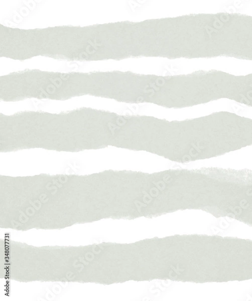 Fototapeta White torn paper collection, ripped blank mockup.