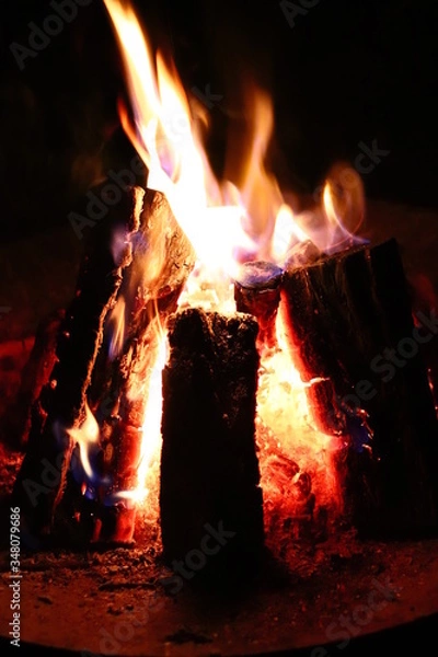 Obraz fire in fireplace