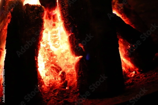 Obraz fire in fireplace