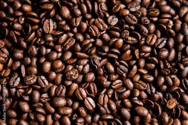Fototapeta coffee beans, macro shot, background