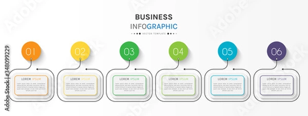 Fototapeta Business infographic element with options, steps, number vector template design