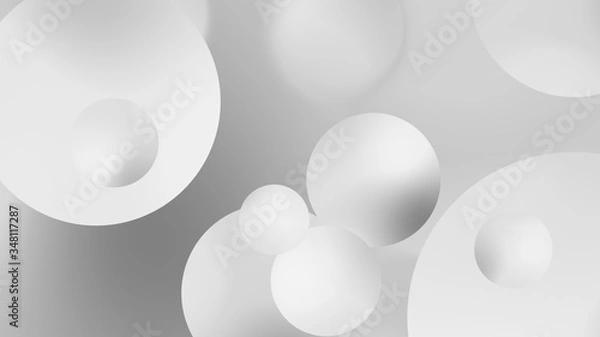 Fototapeta Abstract white balls geometric gradient background.For graphic design. 3d render illustration.