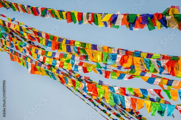 Obraz Prayer Flags at Boudhanath Stupa Kathmandu Nepal