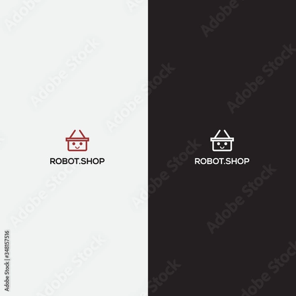 Fototapeta robot shop logo / vector robot