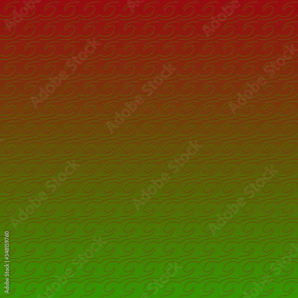 Obraz red and green pattern illustration, bas-relief effect with repeated geometric shapes covering the background. Design for motifs, web, wallpaper, digital graphics and artistic decorations.