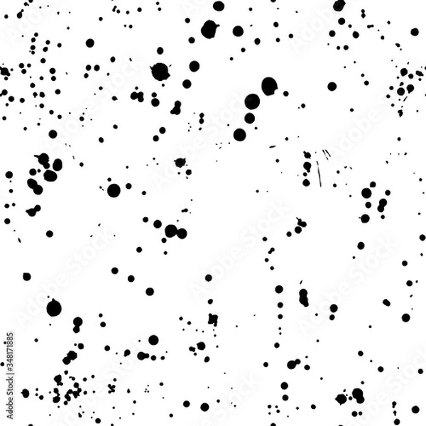 Obraz Ink splashes seamless pattern. Black and white spray texture