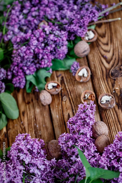 Fototapeta lilac sweets cake wood