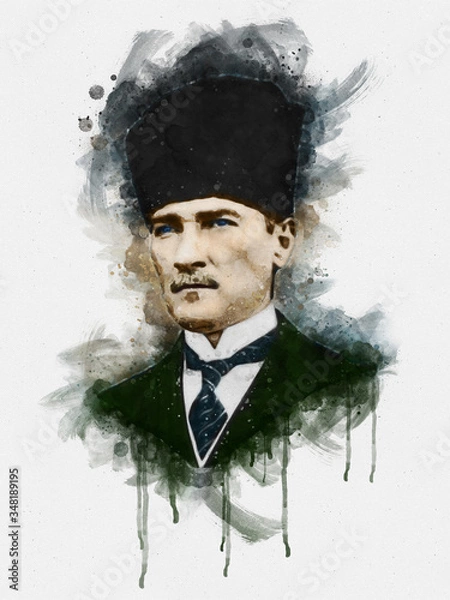 Fototapeta Illustration of Mustafa Kemal Ataturk