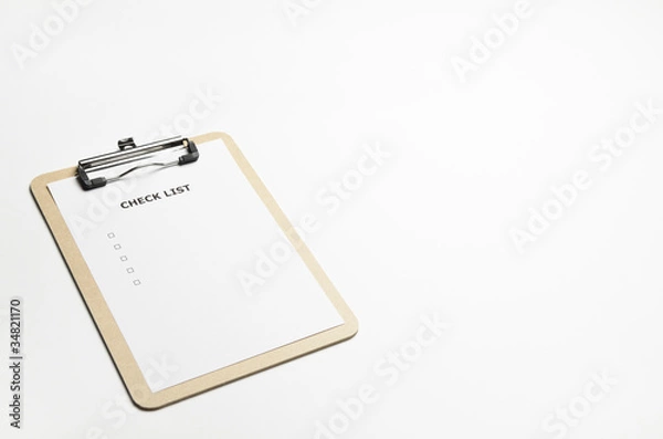 Obraz クリップボード木　チェックリスト