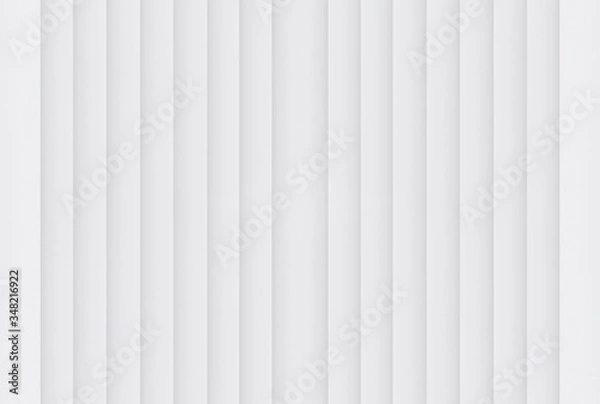 Obraz 3d rendering. minimal simple white vertical panels wall background.