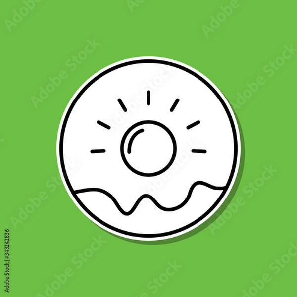 Fototapeta Donut sticker icon. Simple thin line, outline vector of food and drink icons for ui and ux, website or mobile application