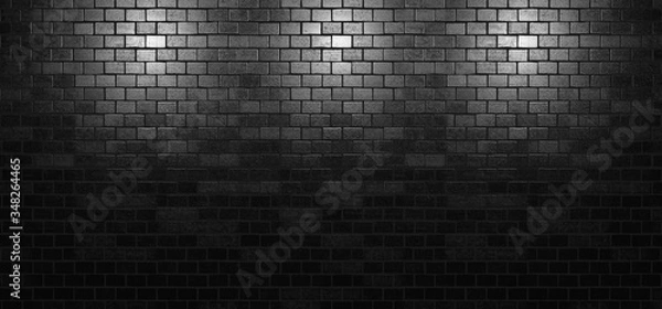 Fototapeta Black brick wall using as background or texture