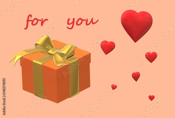 Fototapeta gift box with ribbon