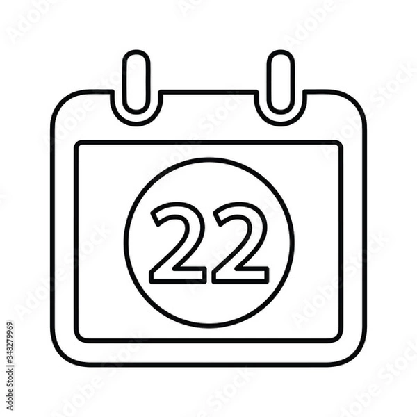 Fototapeta Schedule line icon, annual delivery date, outline