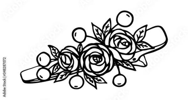Fototapeta LINEAR PATTERN HAIR CLIPS IN THE STYLE OF DOODLE