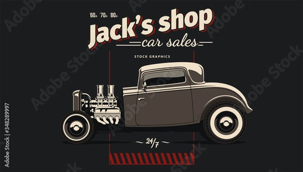 Fototapeta Abstract hot rod graphically, in vector.
