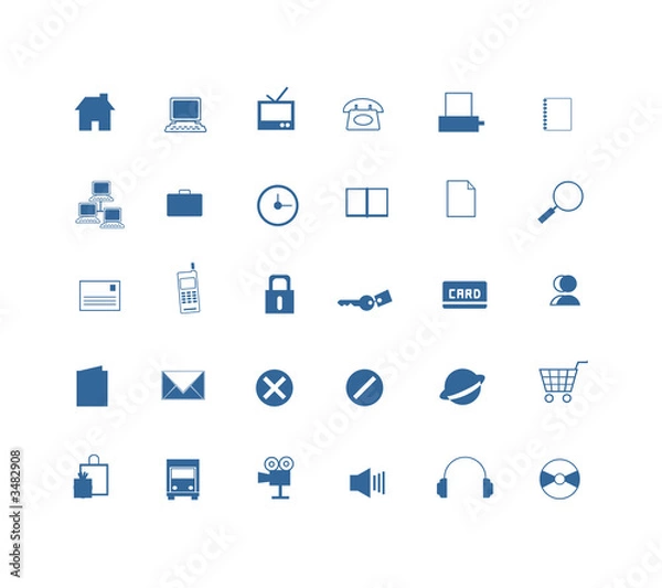 Obraz 30 blue icon set for design