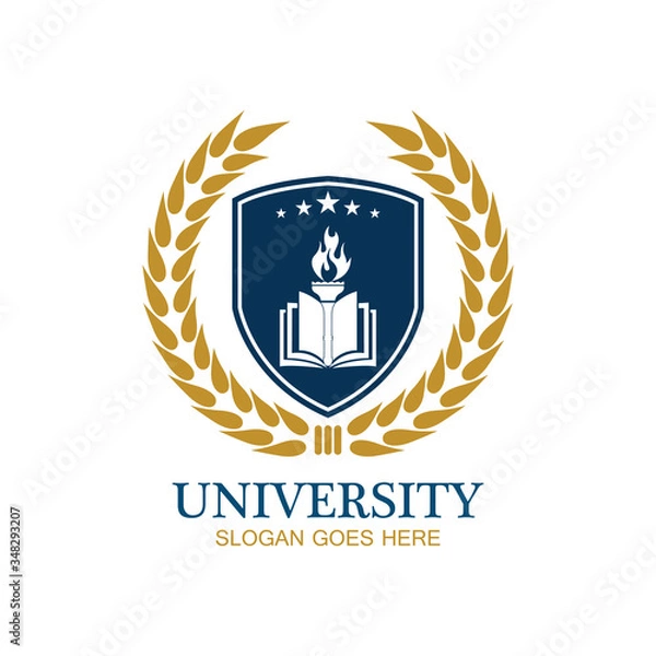 Fototapeta University, Academy, School and Course logo design template