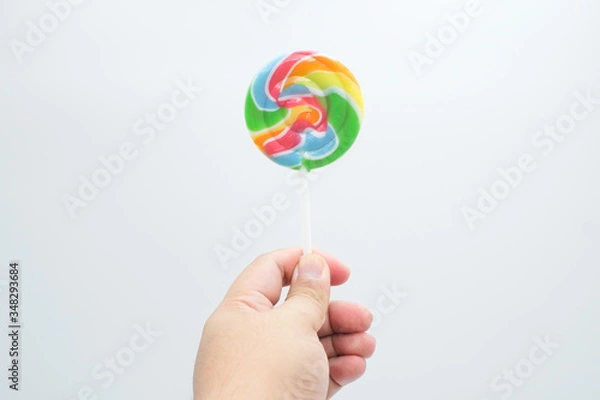 Obraz Lollipop shot on a white isolated background.