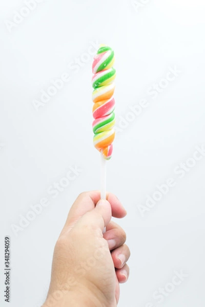 Obraz Lollipop shot on a white isolated background.