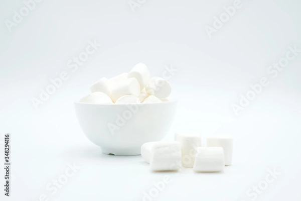Obraz Marshmellow shot on a white isolated background.