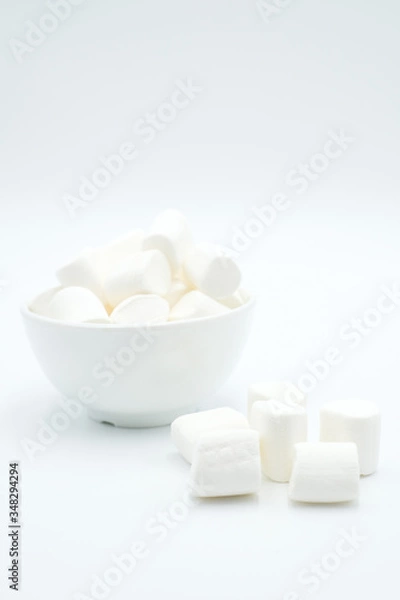 Obraz Marshmellow shot on a white isolated background.