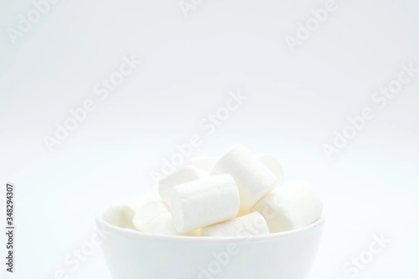 Obraz Marshmellow shot on a white isolated background.