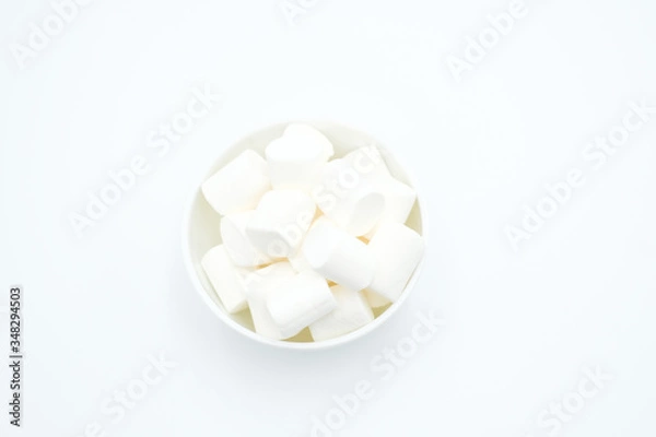 Obraz Marshmellow shot on a white isolated background.